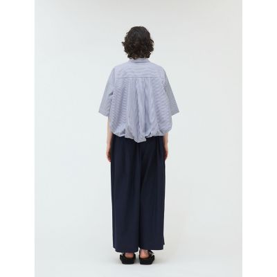 mizuiro ind ストライプハーフスリーブバルーンシャツ
