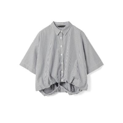 mizuiro ind ストライプハーフスリーブバルーンシャツ
