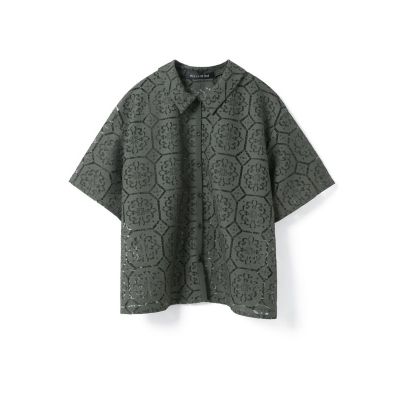 新作　mizuiroind ミズイロインド タイルレースシャツ　新品　値下げ不可 mizuiro ind タイルレースシャツ | mizuiro ind