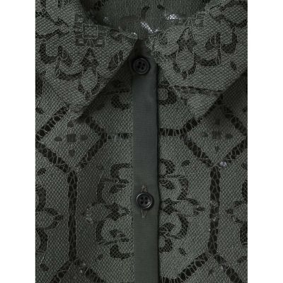 新作　mizuiroind ミズイロインド タイルレースシャツ　新品　値下げ不可 mizuiroind mizuiro ind / ミズイロインド タイルレースシャツ