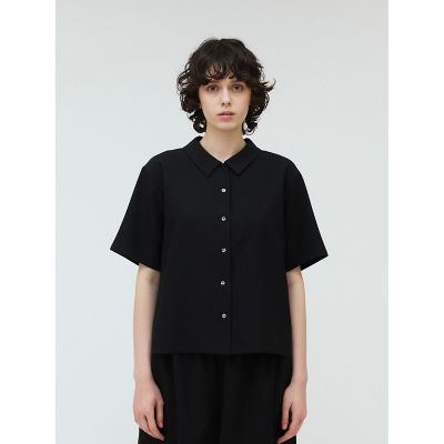 ＜mizuiro ind (Women)＞ｍｉｚｕｉｒｏ　ｉｎｄ　ポプリンハーフスリーブシャツ