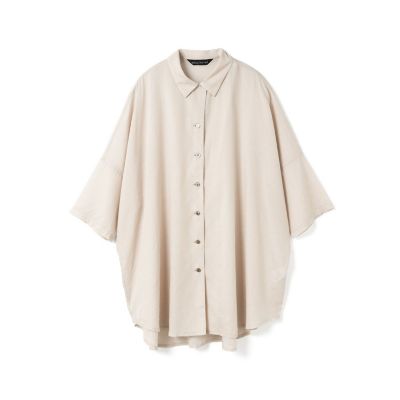 mizuiro ind ハーフスリーブワイドチュニックシャツ