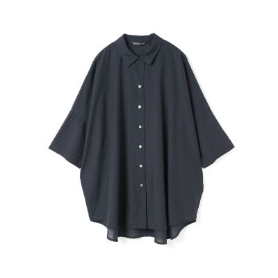 mizuiro ind ハーフスリーブワイドチュニックシャツ