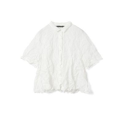 mizuiro ind ワッシャープリーツフレアチェックシャツ