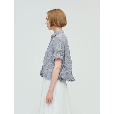 mizuiro ind ワッシャープリーツフレアチェックシャツ