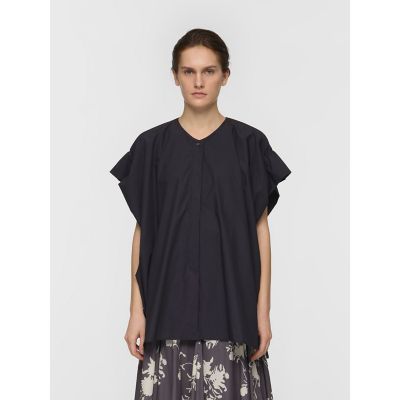 ＜mizuiro ind (Women)＞ｍｉｚｕｉｒｏ　ｉｎｄ　Ｖネックワイドチュニックシャツ