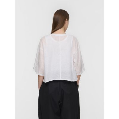 mizuiro ind リネンダブルクルーネックシャツ | mizuiro ind