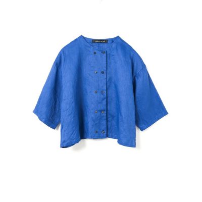 mizuiro ind リネンダブルクルーネックシャツ | mizuiro ind