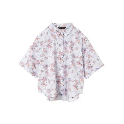 mizuiro ind 花柄ハーフスリーブシャツ | mizuiro ind