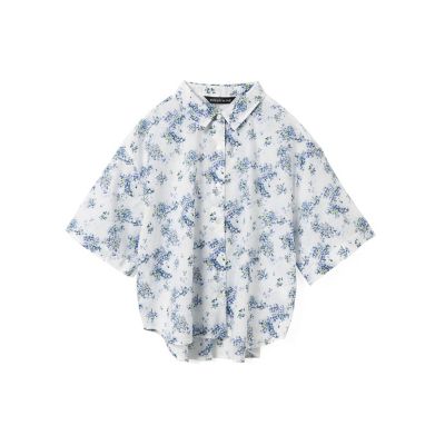 mizuiro ind 花柄ハーフスリーブシャツ | mizuiro ind