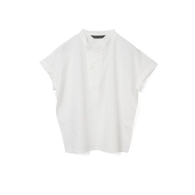 mizuiro ind コットンリネンアシンメトリーカラーシャツ