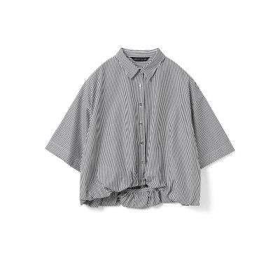 mizuiro ind ストライプハーフスリーブバルーンシャツ