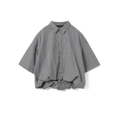 mizuiro ind ストライプハーフスリーブバルーンシャツ
