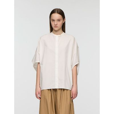 ＜mizuiro ind (Women)＞ｍｉｚｕｉｒｏ　ｉｎｄ　スタンドカラーコクーンシャツ