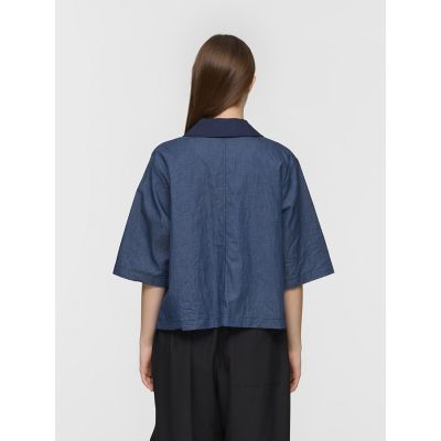 mizuiro ind ハーフスリーブデニムシャツ | mizuiro ind