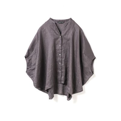 mizuiro ind リネンスタンドカラーコクーンシャツ | mizuiro