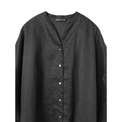 mizuiro ind リネンスタンドカラーコクーンシャツ | mizuiro