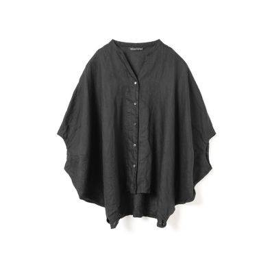 mizuiro ind リネンスタンドカラーコクーンシャツ | mizuiro