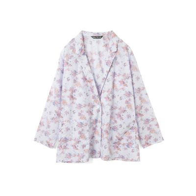 mizuiro ind フラワープリントワイドシャツジャケット
