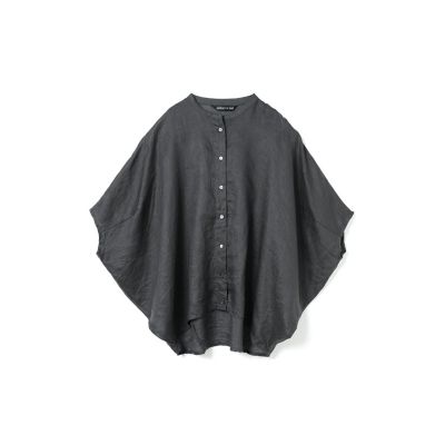 mizuiro ind リネンスタンドカラーコクーンシャツ | mizuiro