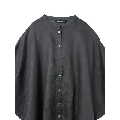 mizuiro ind リネンスタンドカラーコクーンシャツ | mizuiro