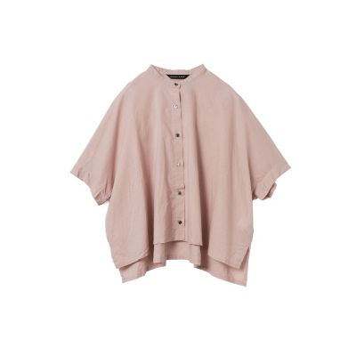 mizuiro ind コットンリネンスタンドカラーワイドシャツ