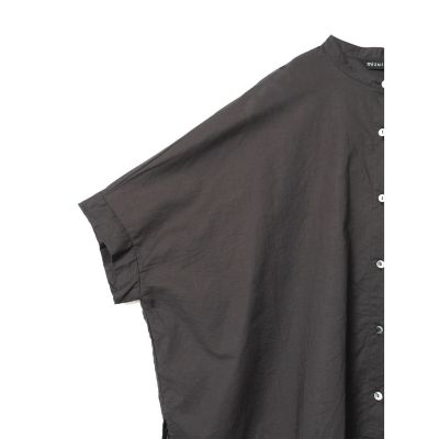 mizuiro ind コットンリネンスタンドカラーワイドシャツ