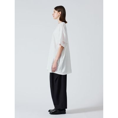 ミズイロインドmizuiro ind メッシュスリーブチュニックワンピース美品 mizuiroind ワンピース mizuiro ind メッシュスリーブチュニック