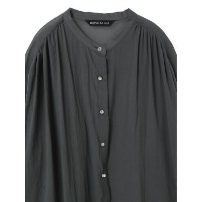 新品タグ付き★mizuiro ind スタンドカラーギャザーワンピース mizuiro ind スタンドカラーワイドワンピース