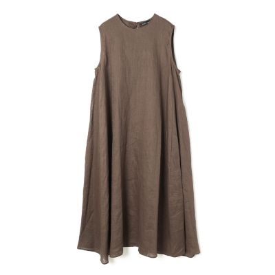 mizuiro ind リネン　ノースリーブ ロングワンピース ブラウン mizuiro ind リネンノースリーブワンピース | mizuiro ind