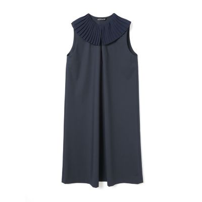 mizuiro ind プリーツカラーノースリーブワンピース