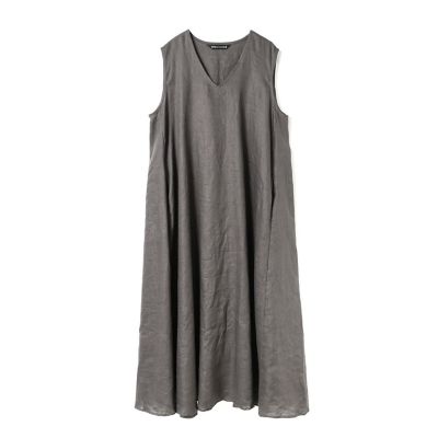mizuiro ind リネンVネックフレアワンピース | mizuiro ind