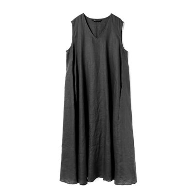 mizuiro ind リネンVネックフレアワンピース | mizuiro ind