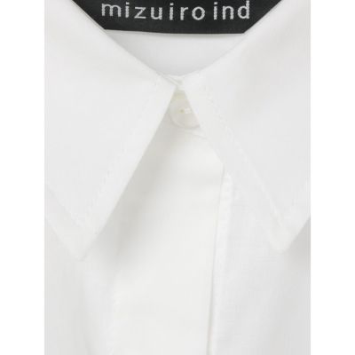 【新品】ミズイロインド　フレアシャツワンピース フリー　ホワイト mizuiro ind ハーフスリーブフレアシャツワンピース