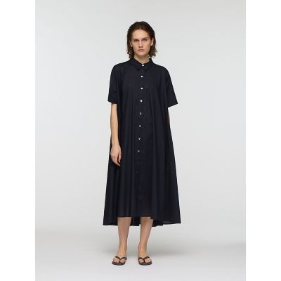 ＜mizuiro ind (Women)＞ｍｉｚｕｉｒｏ　ｉｎｄ　ハーフスリーブフレアシャツワンピース