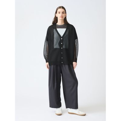 【 mizuiro ind 】ニットジャージワイドストレートパンツ mizuiro ind ワイドタックパンツ | mizuiro ind
