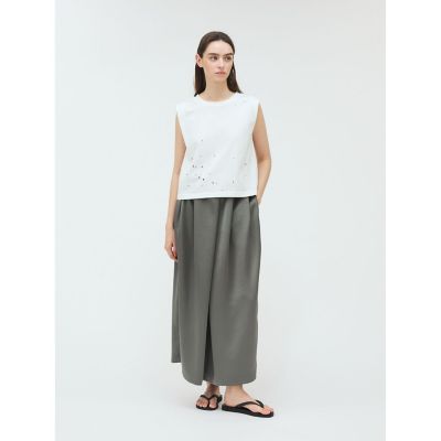 ＜mizuiro ind (Women)＞ｍｉｚｕｉｒｏ　ｉｎｄ　フロントタックロングスカート