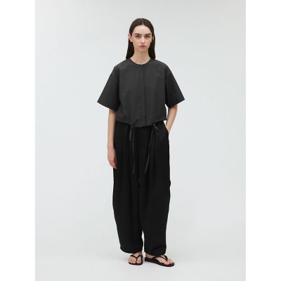 ＜mizuiro ind (Women)＞ｍｉｚｕｉｒｏ　ｉｎｄ　サテンワイドカーゴパンツ