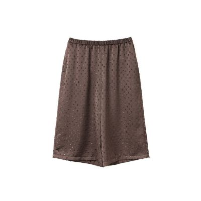 mizuiro ind サテンジャカードキュロットパンツ | mizuiro