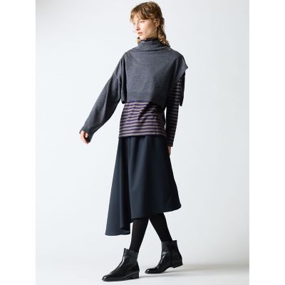 mizuiro ind ボーダーワイドハイネックプルオーバー