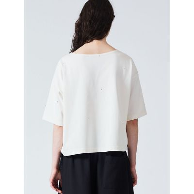 ｍｉｚｕｉｒｏ　ｉｎｄ　ビジュー付きボートネックプルオーバー
