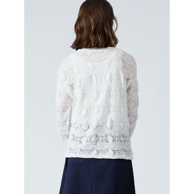 ｍｉｚｕｉｒｏ　ｉｎｄ　シアー柄編みクルーネックロングＴシャツ