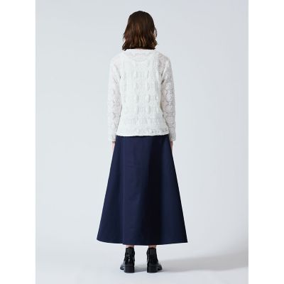 ｍｉｚｕｉｒｏ　ｉｎｄ　シアー柄編みクルーネックロングＴシャツ
