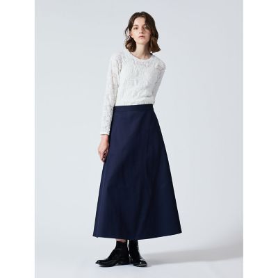 ｍｉｚｕｉｒｏ　ｉｎｄ　シアー柄編みクルーネックロングＴシャツ