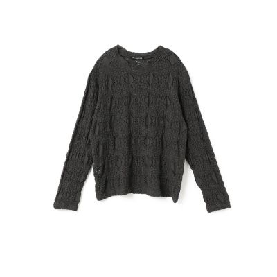 ｍｉｚｕｉｒｏ　ｉｎｄ　シアー柄編みクルーネックロングＴシャツ