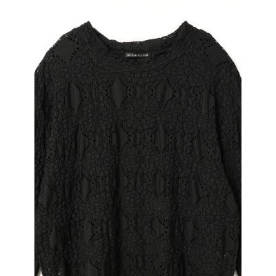 ｍｉｚｕｉｒｏ　ｉｎｄ　シアー柄編みクルーネックロングＴシャツ