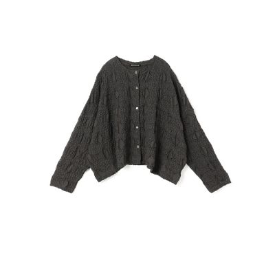 ｍｉｚｕｉｒｏ　ｉｎｄ　シアー柄編みショートカーディガン
