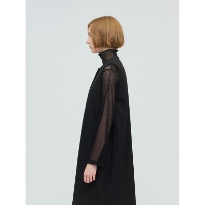 mizuiro ind メッシュドットハイネックプルオーバー