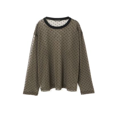 mizuiro ind (Women)/ミズイロインド mizuiro ind メッシュドットクルーネックプルオーバー ブラウン(44) トップス【三越伊勢丹/公式】