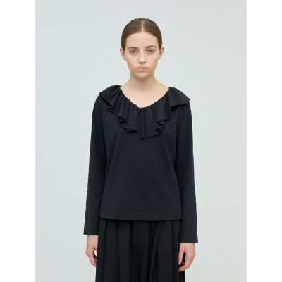 ＜mizuiro ind (Women)＞ｍｉｚｕｉｒｏ　ｉｎｄ　フリルカラーロングスリーブプルオーバー